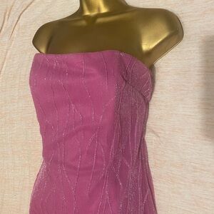 Y2K Jessica McClintock Pink Strapless Sheath Dress for Prom